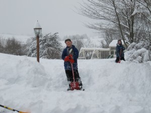 Seth and Luke are sturdy helpers and stopped working to pose for me.